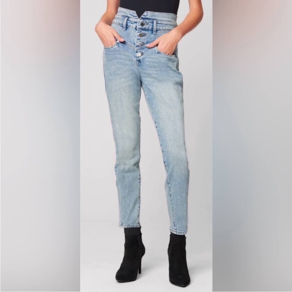 🍋 ANTHROPOLOGIE BlankNYC JEANS 26 The Rivington High Rise Button Fly Ankle